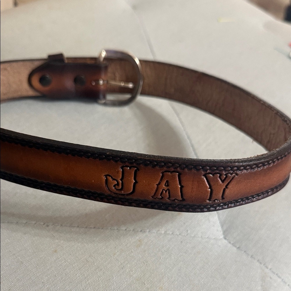 Brown Leather Western Belt